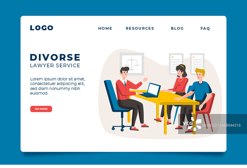 离婚律师服务着陆页图片素材