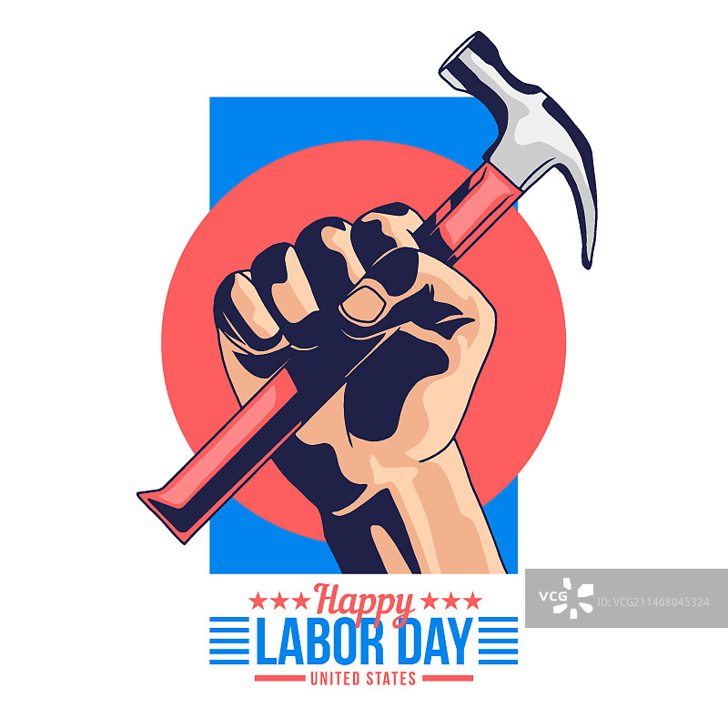 劳动节扁平风格插画图片素材