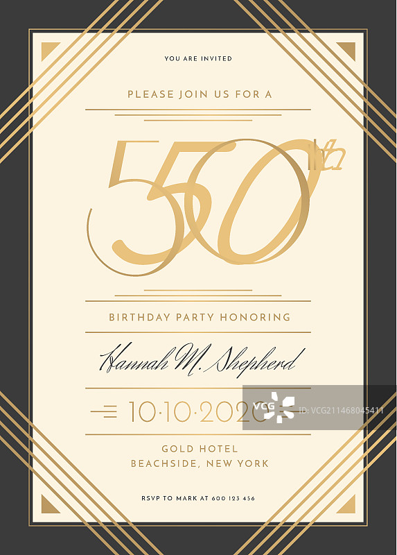 精致生日邀请函模板图片素材