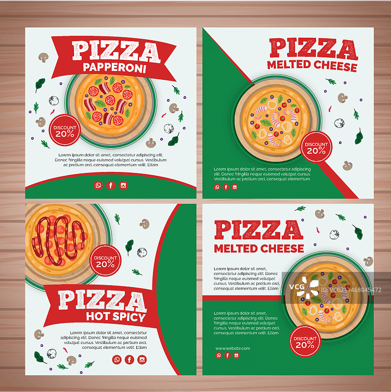 Instagram披萨餐厅帖子合集图片素材
