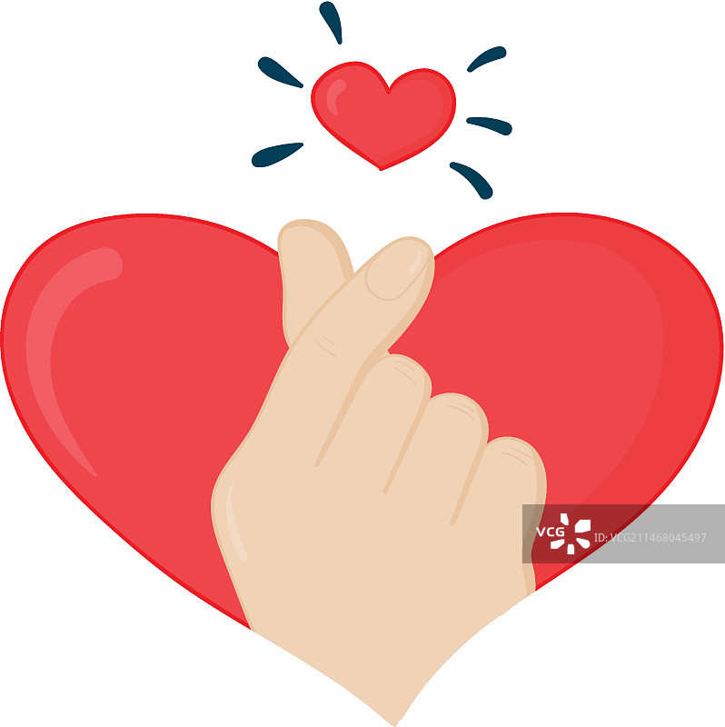 手绘手指爱心图片素材
