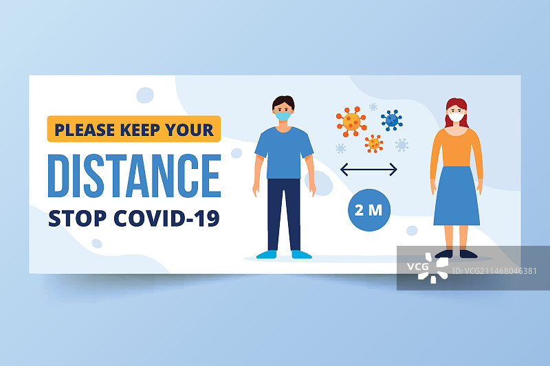 社交距离banner标志图片素材