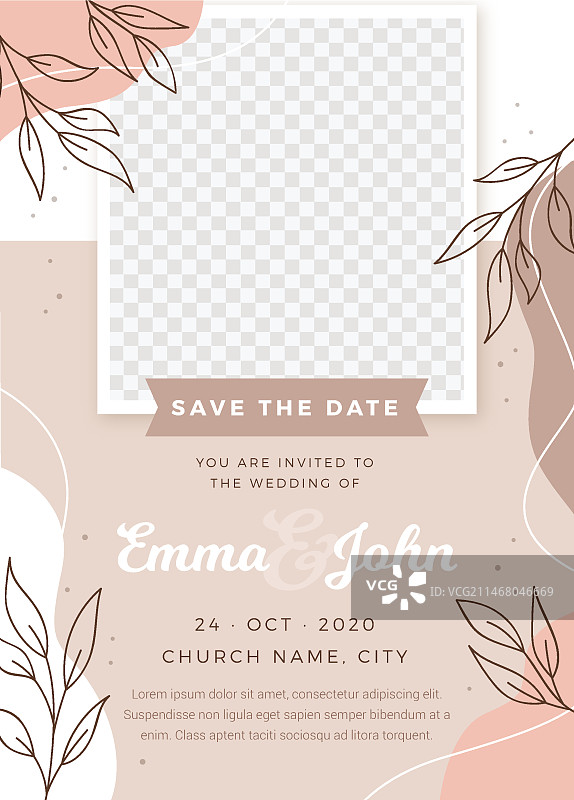 带照片的订婚邀请函模板图片素材