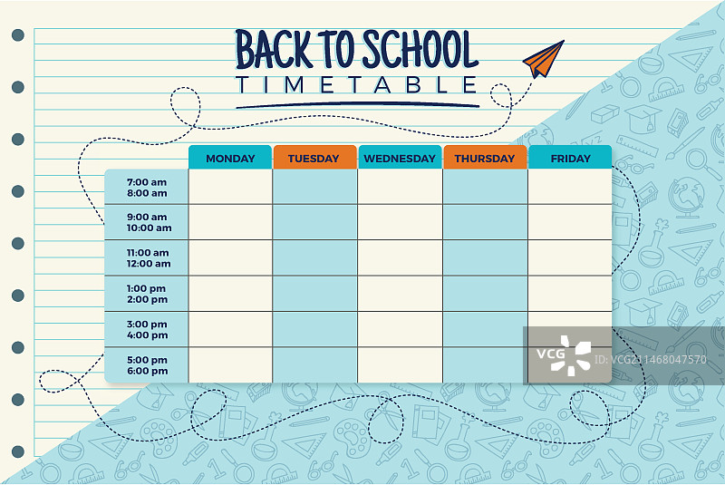 扁平返校时间表图片素材