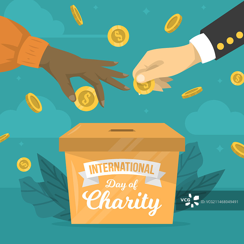 扁平风格国际慈善日图片素材
