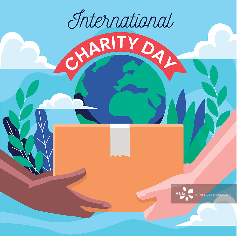 国际慈善日扁平设计背景图片素材