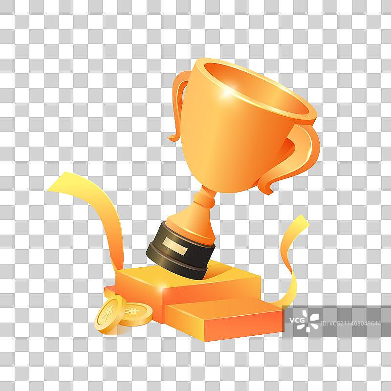 3D免抠元素获胜黄金奖杯图片素材