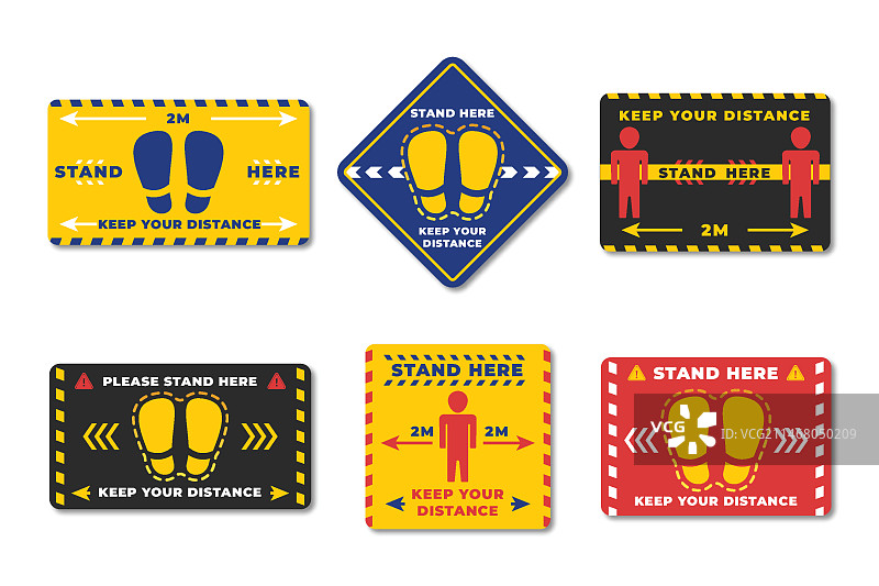 保持社交距离标志合集图片素材