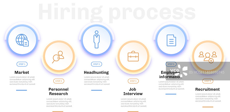 招聘流程信息图模板图片素材