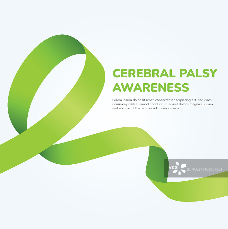 扁平风世界脑瘫日插画图片素材