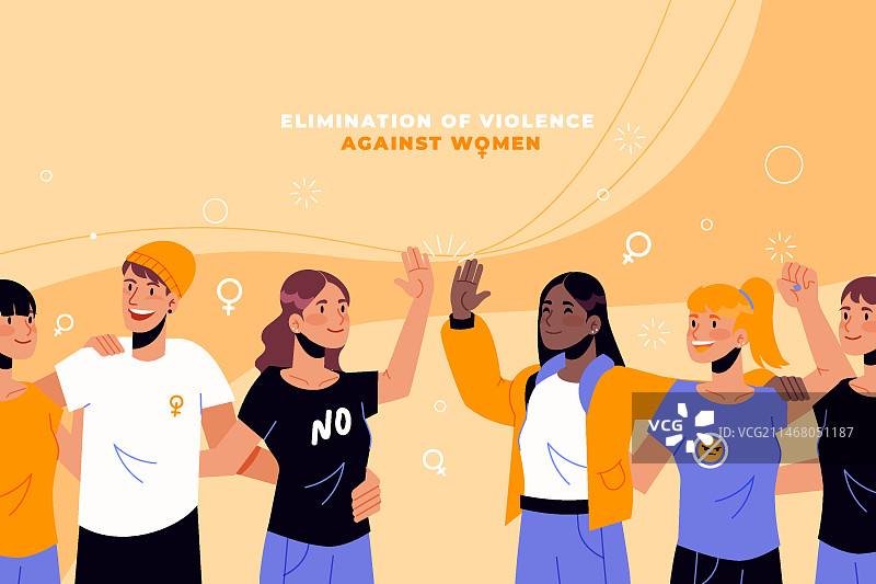 手绘扁平消除对妇女的暴力国际日背景图片素材