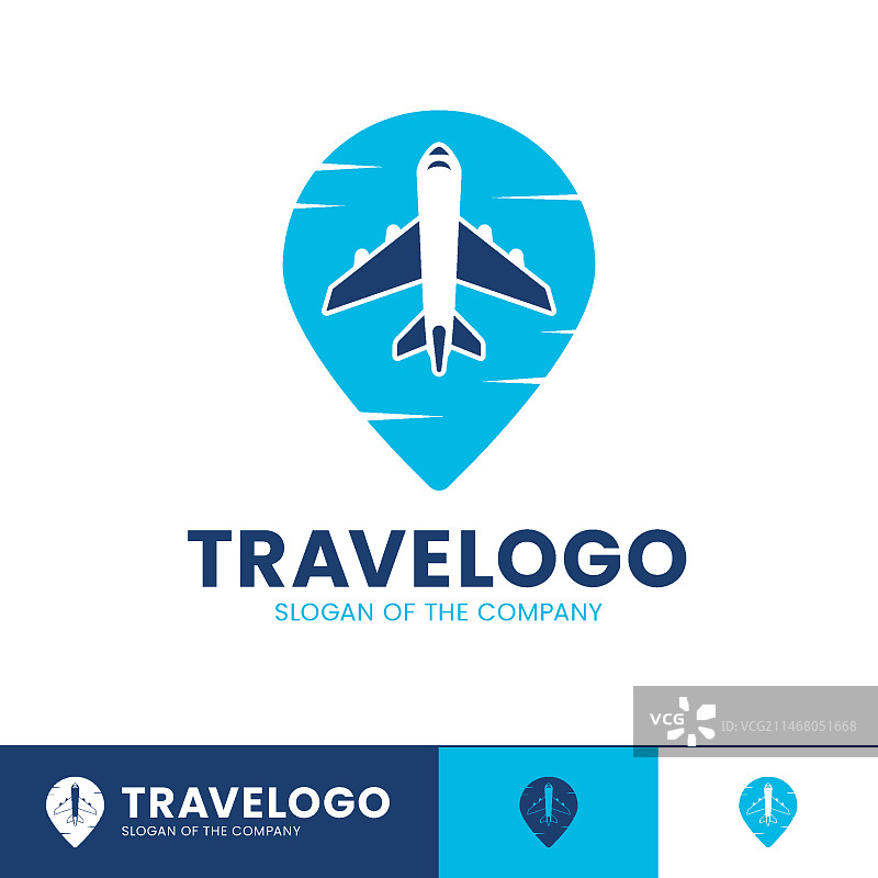 带飞机的旅行Logo特写图片素材