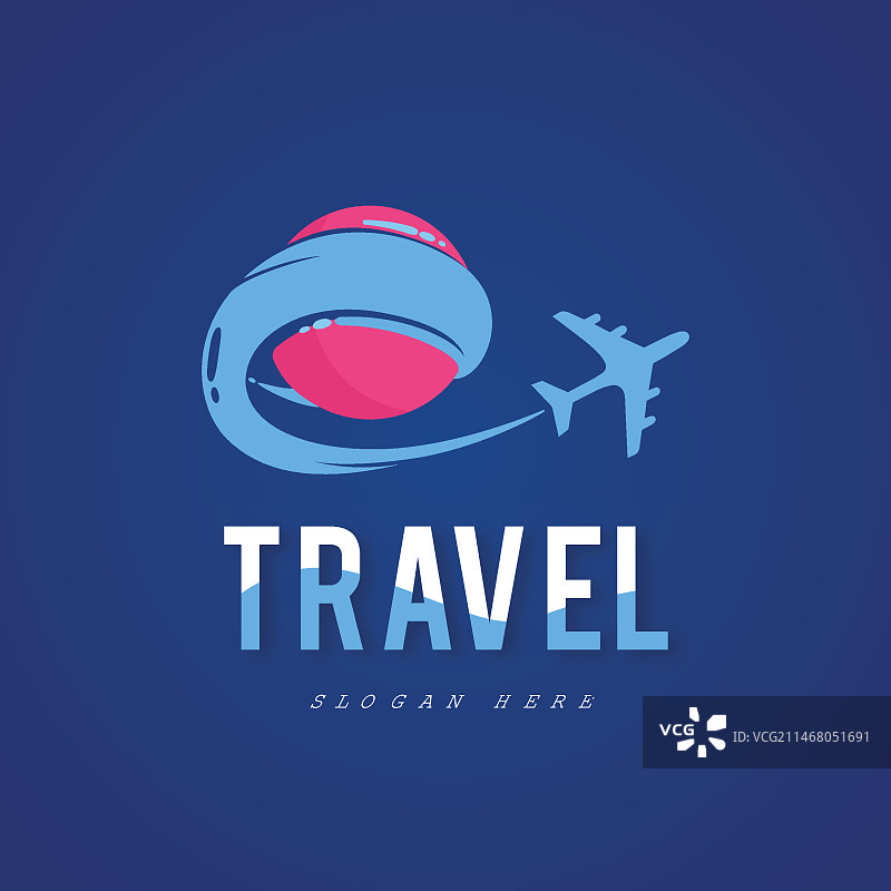 带飞机的旅行Logo特写图片素材