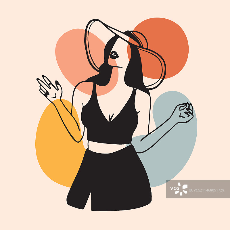 优雅线条艺术风格的女人图片素材