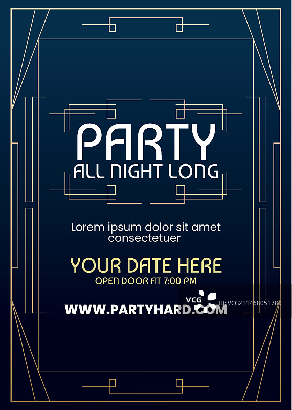 渐变装饰艺术风格夜间派对海报图片素材