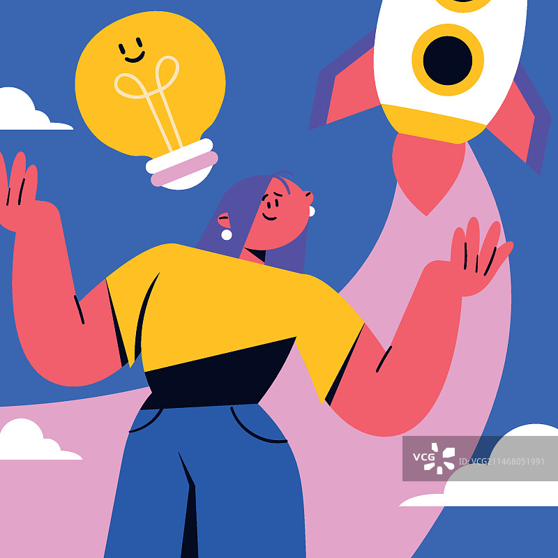手绘扁平风格商务沟通概念图片素材