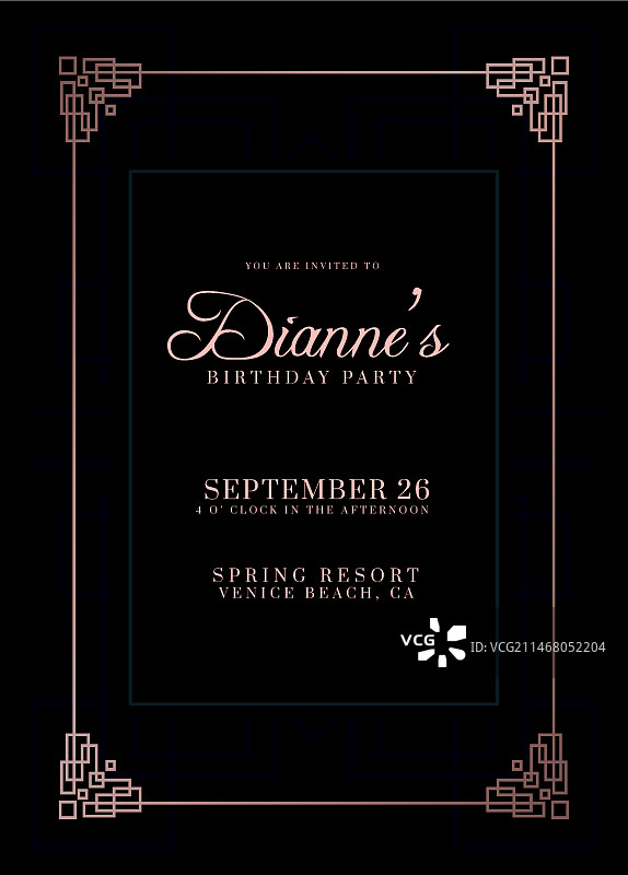 精致生日邀请函模板图片素材