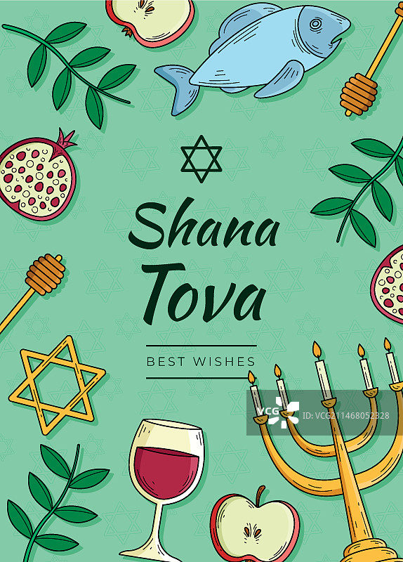 Shana Tova节日贺卡设计图片素材