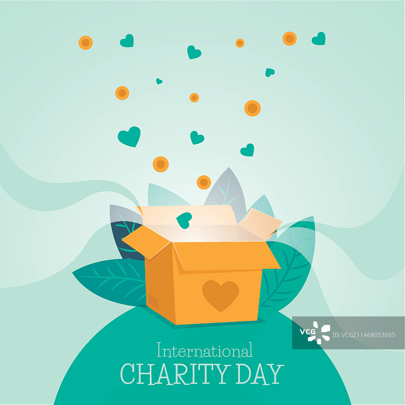 扁平风格国际慈善日图片素材