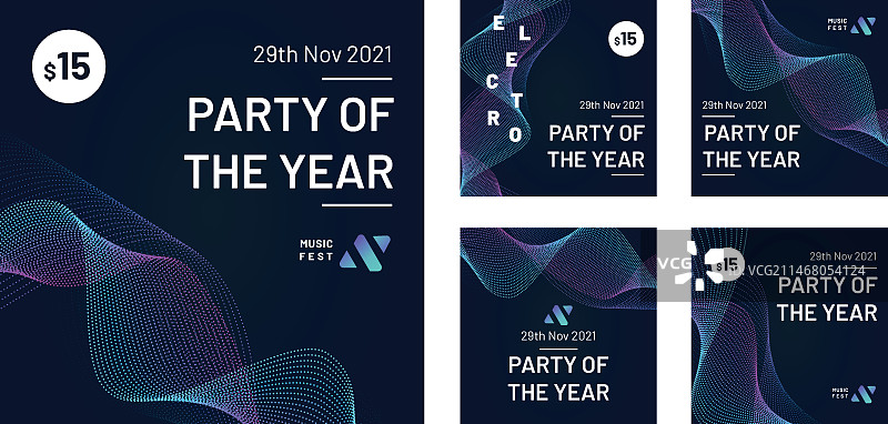 渐变纹理音乐节Instagram帖子图片素材