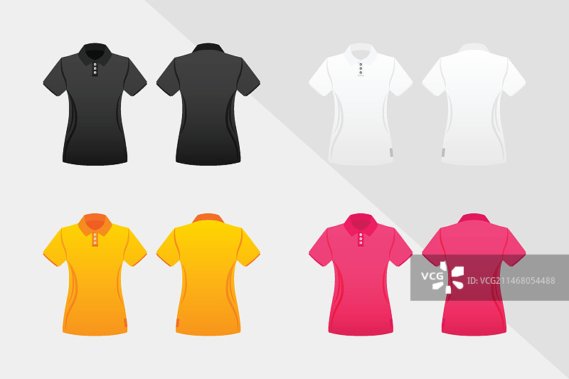 女士彩色Polo衫合集图片素材