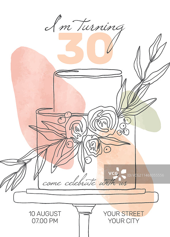 精致生日邀请函模板图片素材