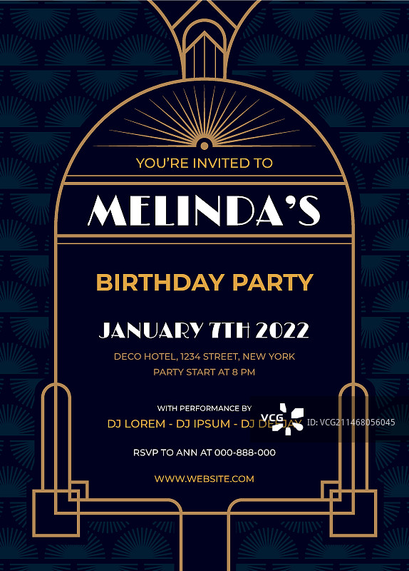 扁平风格装饰艺术派对海报图片素材