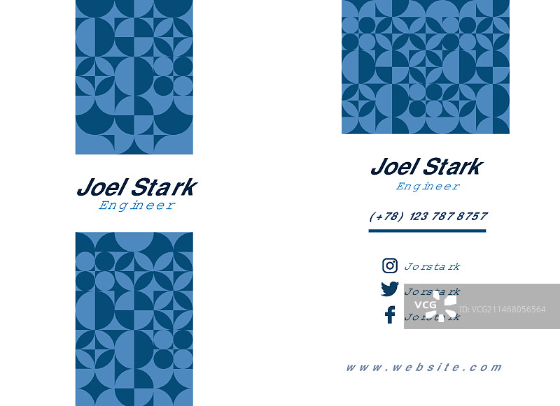 抽象经典蓝色名片模板图片素材