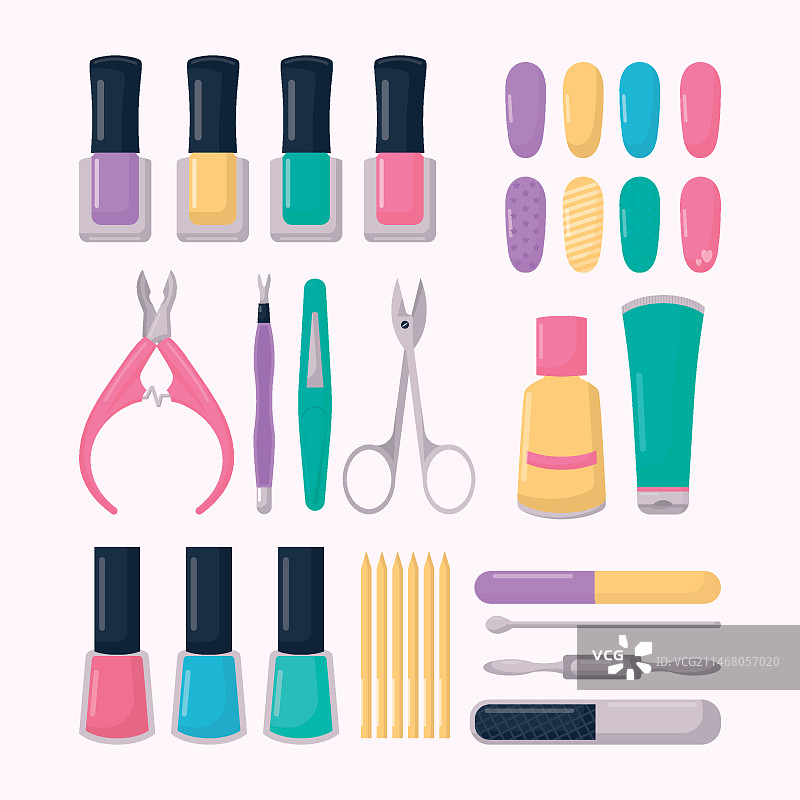 扁平风格美甲工具包图片素材