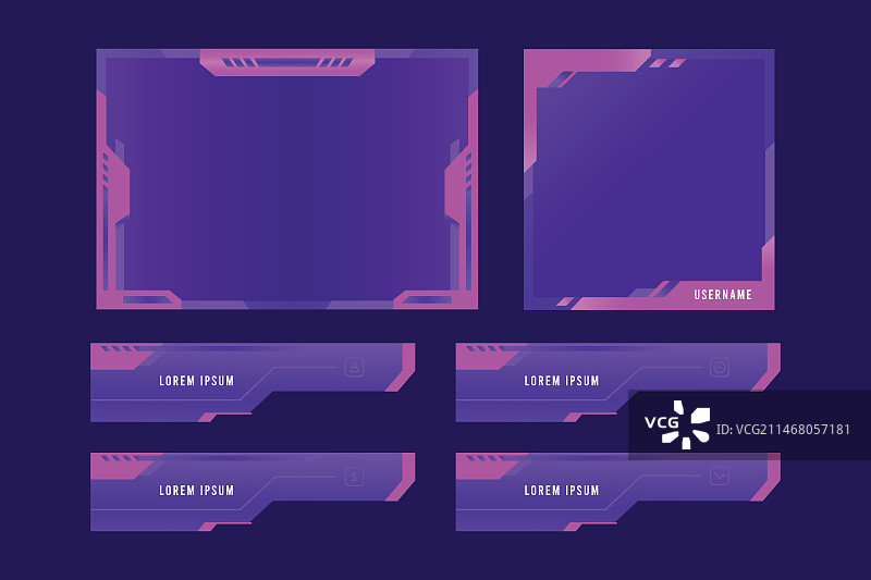 Twitch直播面板模板图片素材