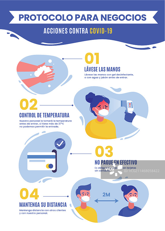 企业新型冠状病毒防护规范海报模板图片素材