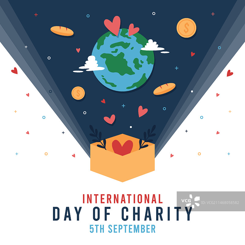 国际慈善日：地球和硬币图片素材