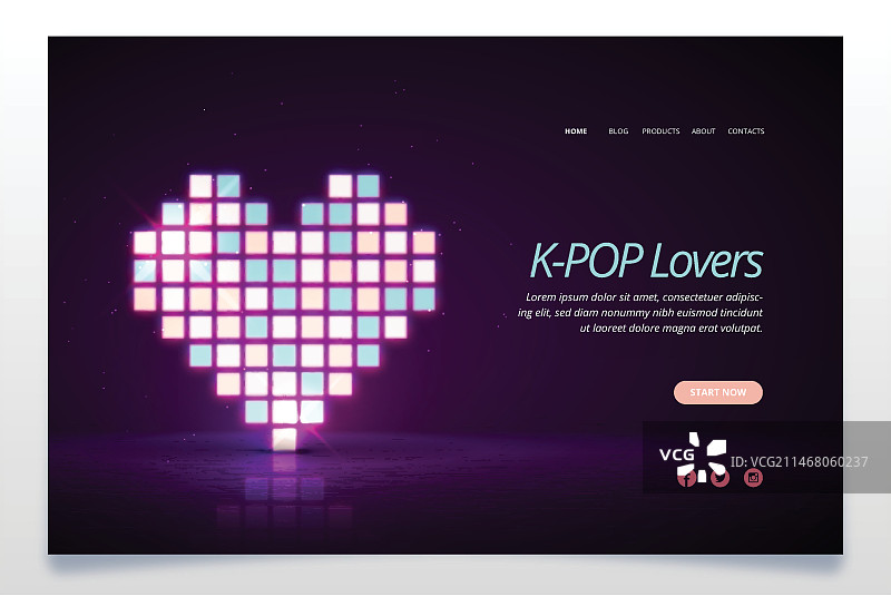 韩国流行音乐着陆页图片素材