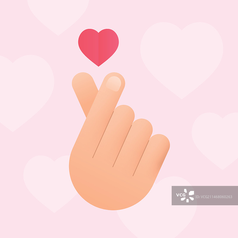 渐变手指比心概念图片素材