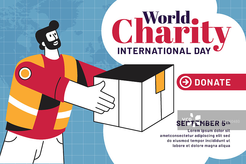 扁平风格国际慈善日图片素材