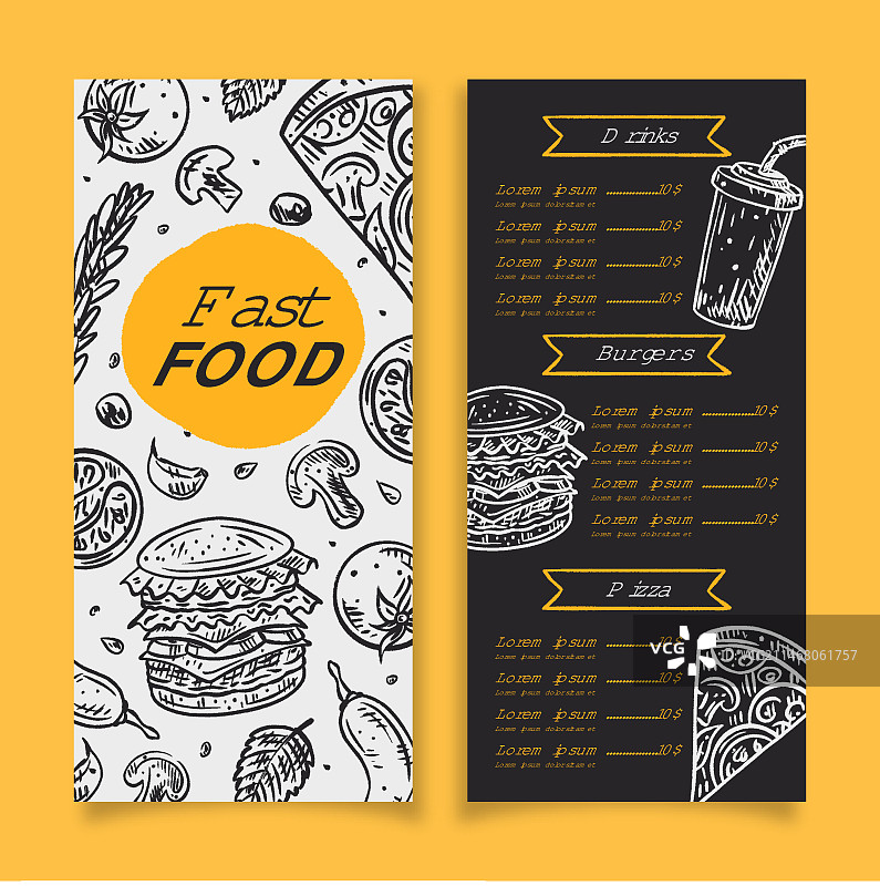快餐菜单模板图片素材