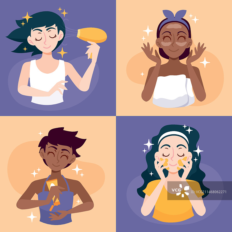 女士皮肤护理程序图片素材