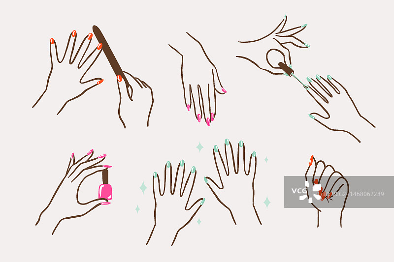 美甲手部合集图片素材