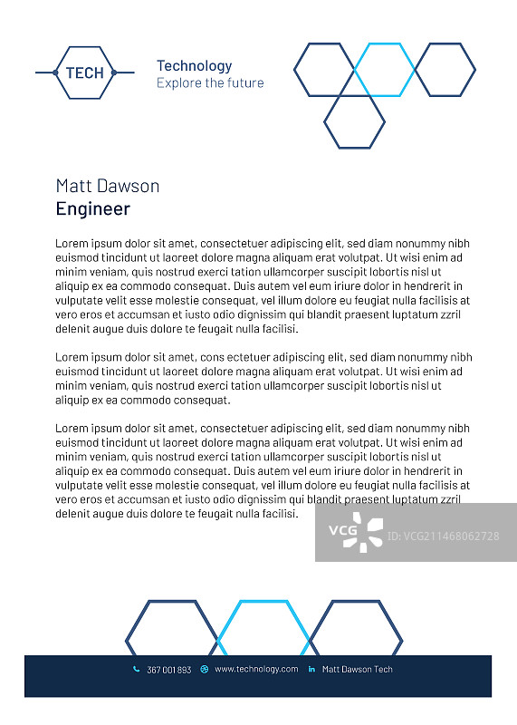 扁平风格科技信头模板图片素材