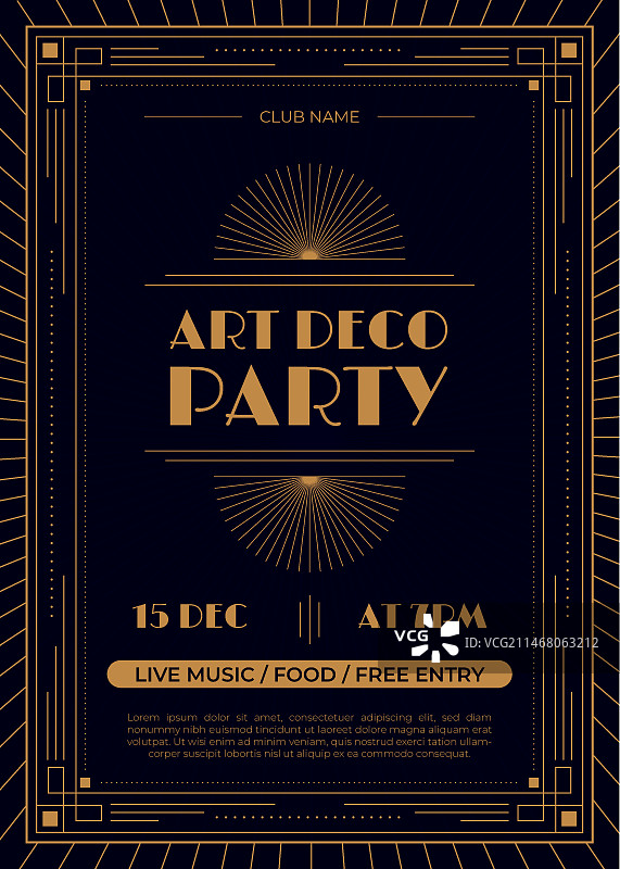 扁平风格装饰艺术派对海报图片素材