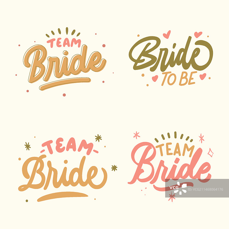 手绘新娘团队字母图片素材