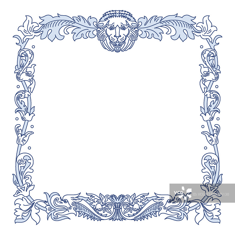 手绘中世纪边框设计图片素材