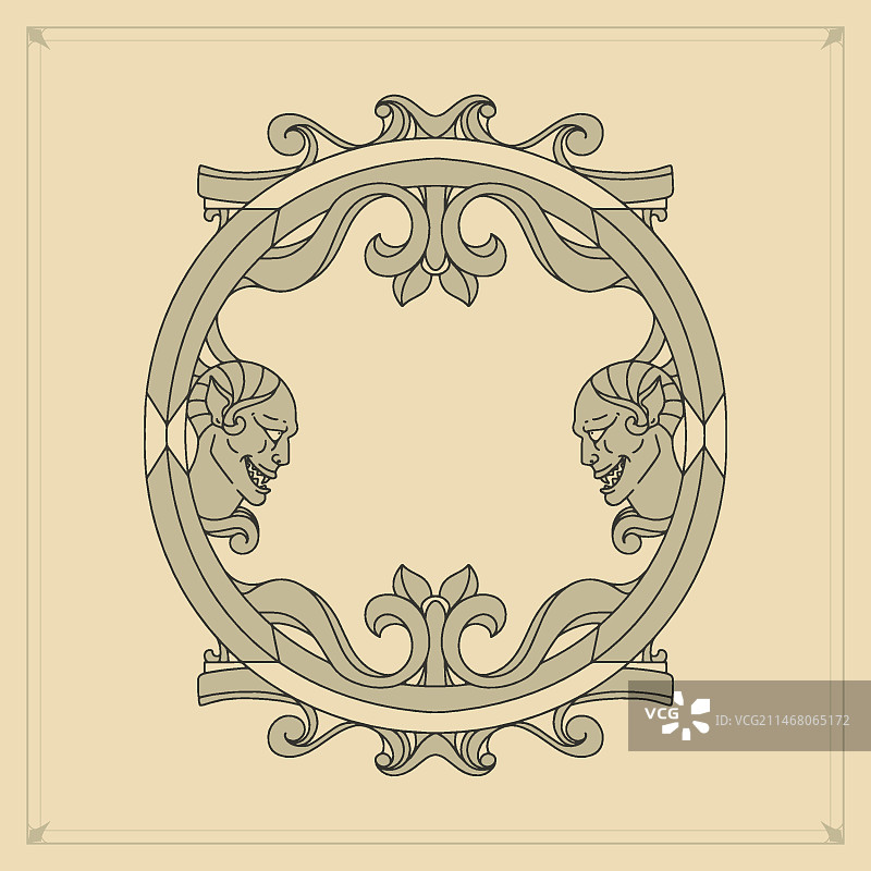 手绘哥特式框架设计图片素材