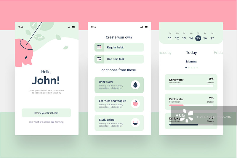 目标与习惯追踪App图片素材