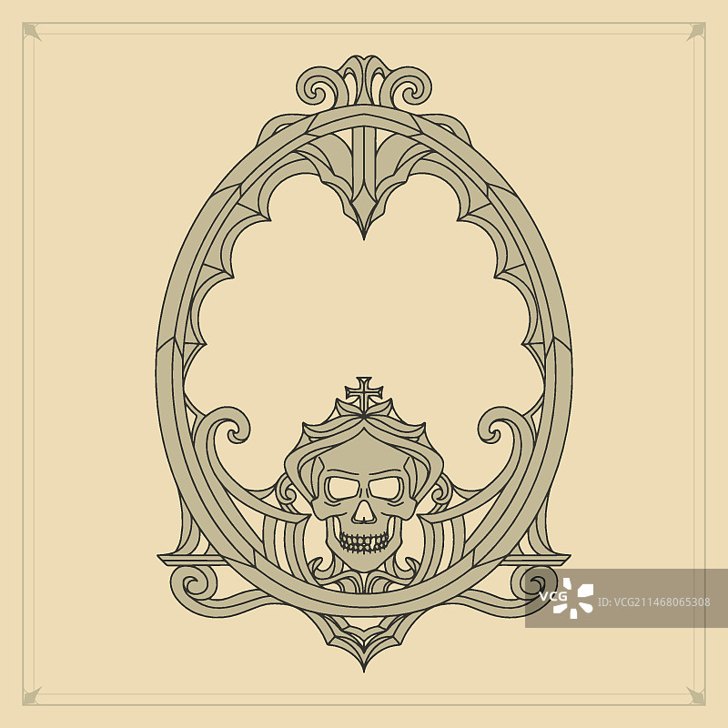 手绘哥特式框架设计图片素材