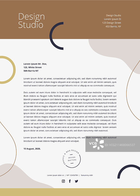 商业信笺抬头模板概念图片素材