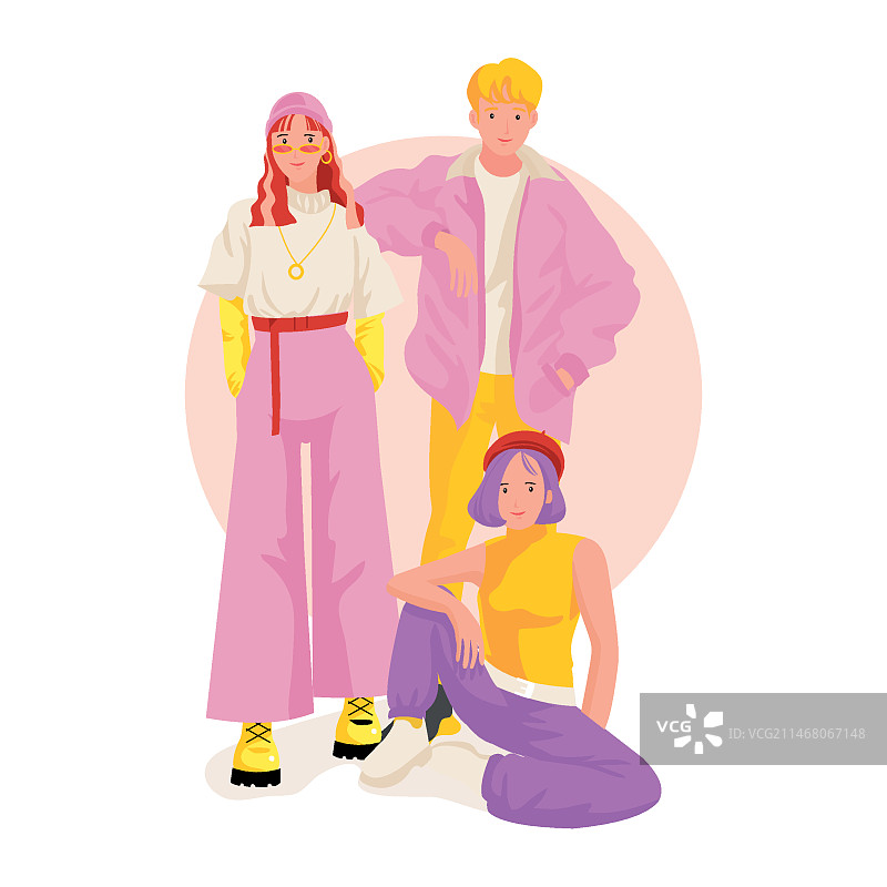 时尚年轻的韩国人图片素材