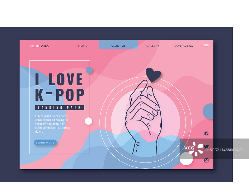 韩国流行音乐着陆页图片素材