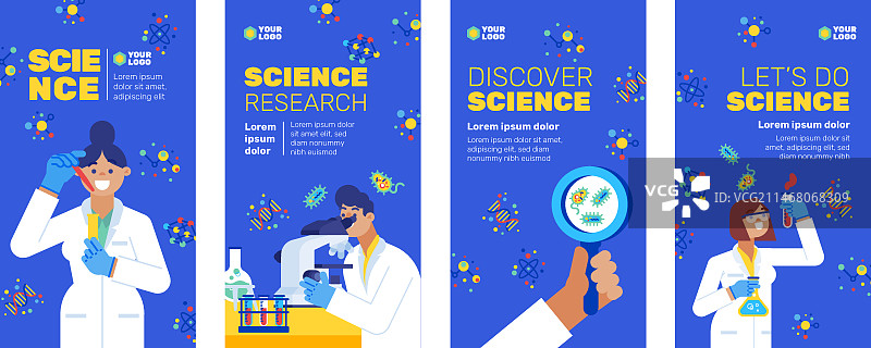 扁平风格科学类Instagram快拍图片素材