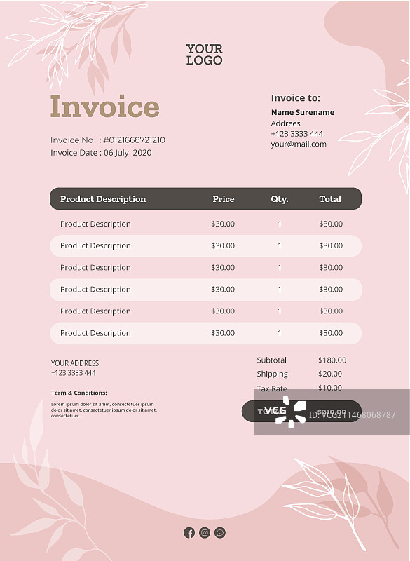 发票模板图片素材